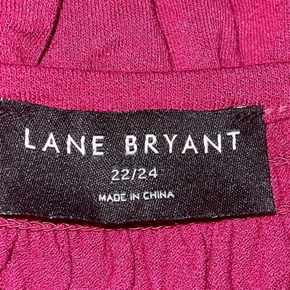 Lane Bryant Women's Top Size 22/24 Burgundy Short Sleeve Rouched Pullover - Picture 8 of 10